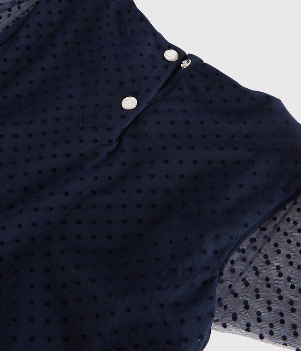 Robe manches courtes enfant fille bleu marine