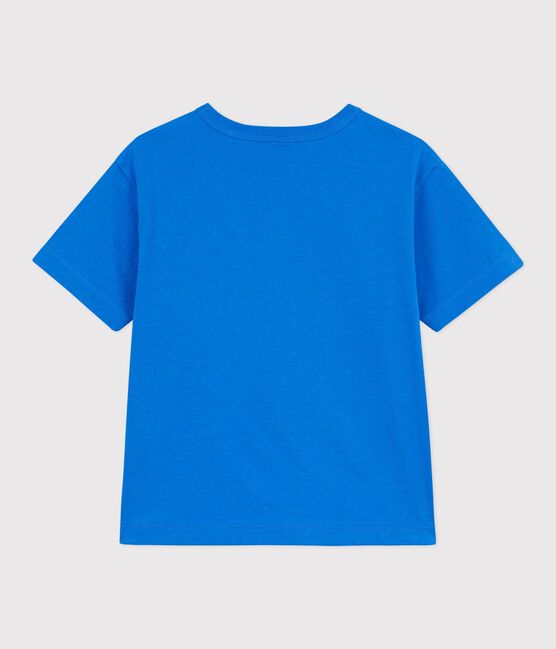 Tee-shirt enfant manches courtes en coton bleu DELPHINIUM