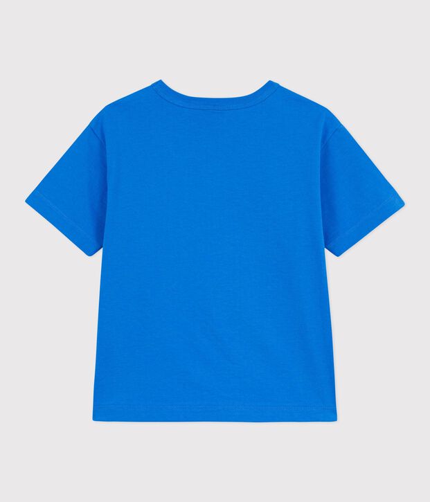 Tee-shirt enfant manches courtes en coton bleu