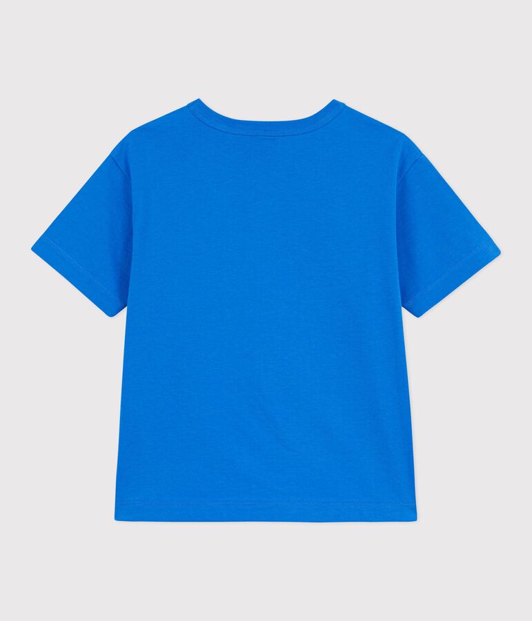 Tee-shirt enfant manches courtes en coton bleu DELPHINIUM