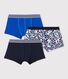 Lot de 3 boxers bleus petit garçon en coton