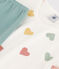 Chemise de nuit cœur petite fille en velours blanc MARSHMALLOW/blanc MULTICO