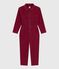 Combinaison enfant en bouclette velours longue unie AMARANTE