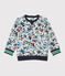 Sweatshirt bébé garçon en tubique matelassé gris BELUGA/blanc MULTICO