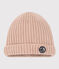 Bonnet bébé en tricot doublé en polaire rose SALINE