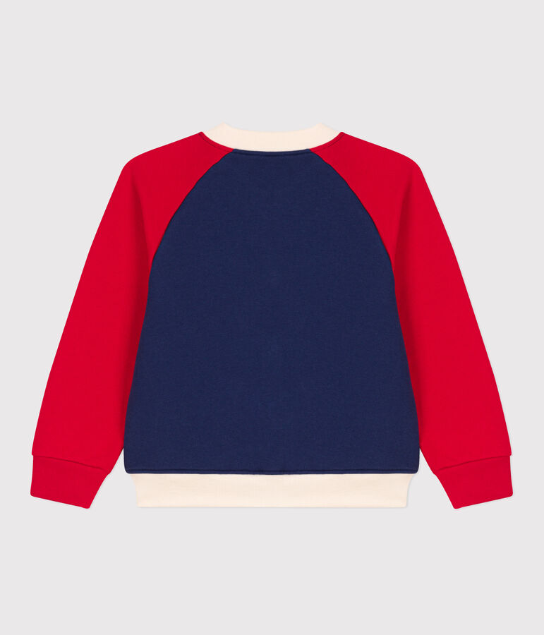 Teddy en molleton enfant gar&ccedil;on bleu CHALOUPE/blanc MULTICO