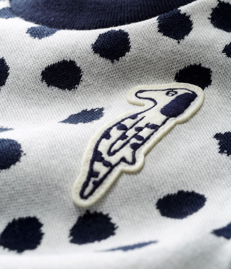 Sweatshirt b&eacute;b&eacute; mixte Jean Jullien blanc MARSHMALLOW/ DOTTIES