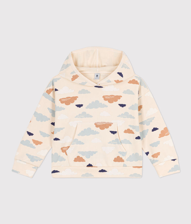 Sweatshirt &agrave; capuche en molleton enfant fille blanc AVALANCHE/ MULTICO
