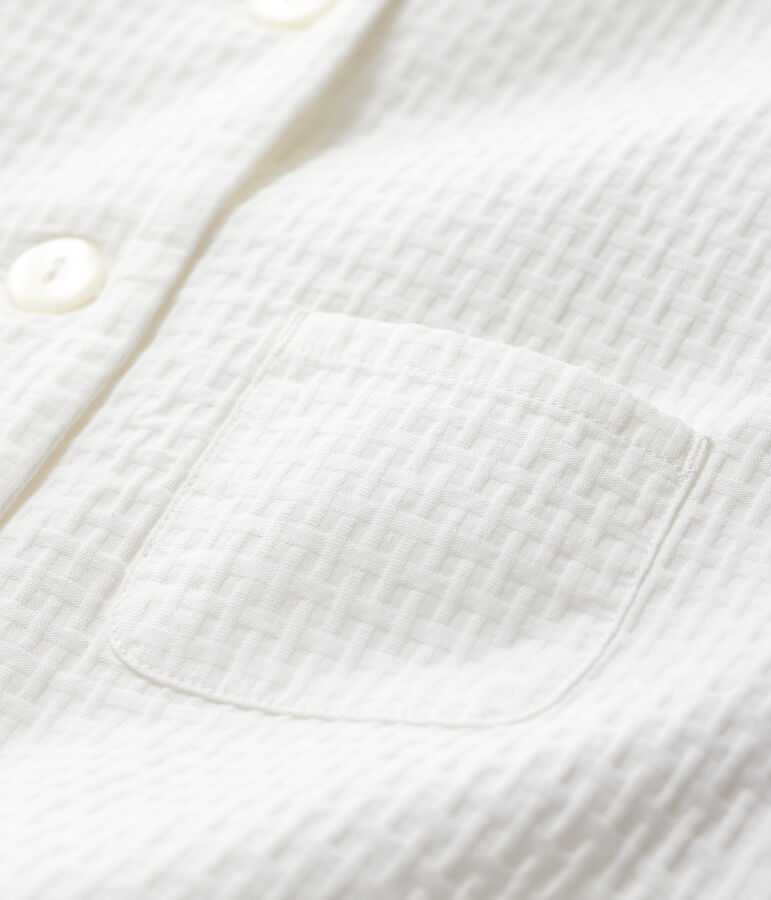 Veste c&eacute;r&eacute;monie en cha&icirc;ne et trame b&eacute;b&eacute; fille blanc MARSHMALLOW