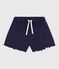 Short enfant en coton uni bleu