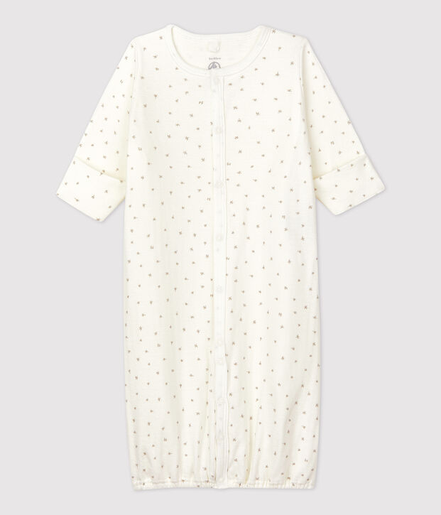 Combinaison b&eacute;b&eacute; en coton biologique blanc/gris