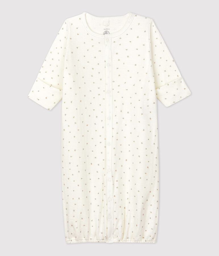 Combinaison b&eacute;b&eacute; en coton biologique blanc/gris