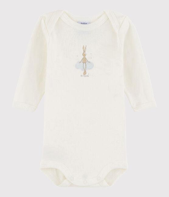 Body manches longues bébé garçon blanc Lait