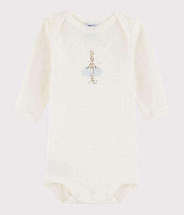 Body manches longues b&eacute;b&eacute; gar&ccedil;on blanc Lait