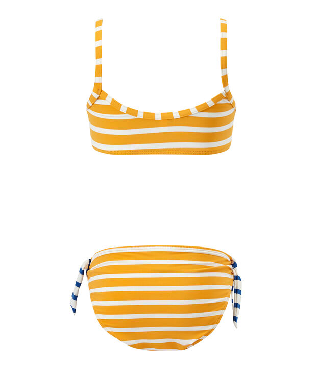 Maillot de bain fille 2 pi&egrave;ces jaune/blanc