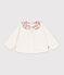 Sweatshirt b&eacute;b&eacute; en coton uni avec son col imprim&eacute; blanc cass&eacute;