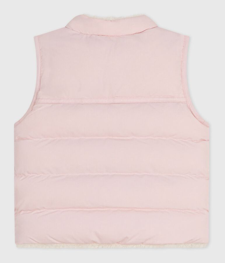 Doudoune b&eacute;b&eacute; sans manche r&eacute;versible rose JOLI/ MILK
