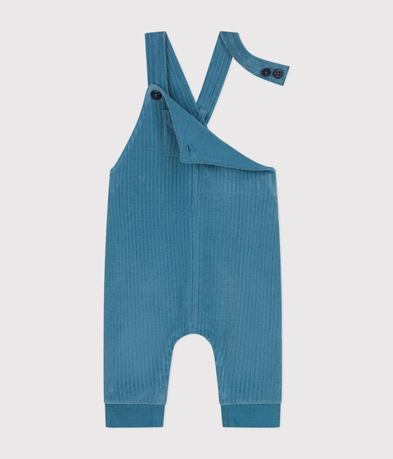 Salopette longue en velours bébé bleu POLOCHON