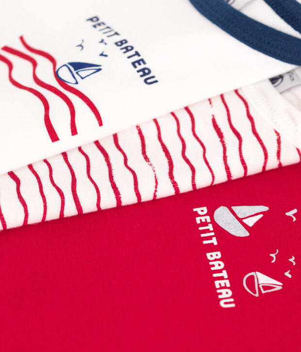 Lot de 3 bodies manches longues en coton b&eacute;b&eacute; multicouleur