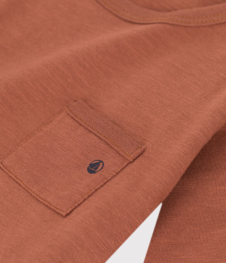 Tee-shirt manches longues b&eacute;b&eacute; en coton marron CINA
