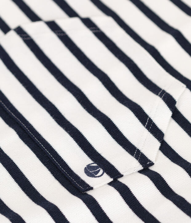 Combinaison courte en jersey b&eacute;b&eacute; blanc/bleu