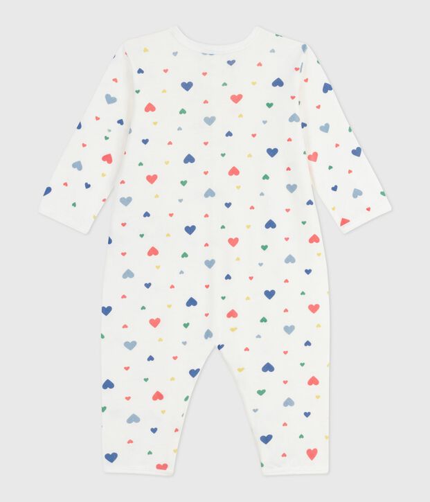 Pyjama b&eacute;b&eacute; sans pieds en coton imprim&eacute; blanc/multicouleur