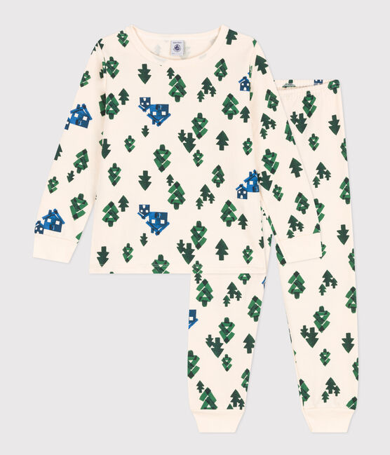 Pyjama imprimé chalet en molleton enfant blanc AVALANCHE/ MULTICO