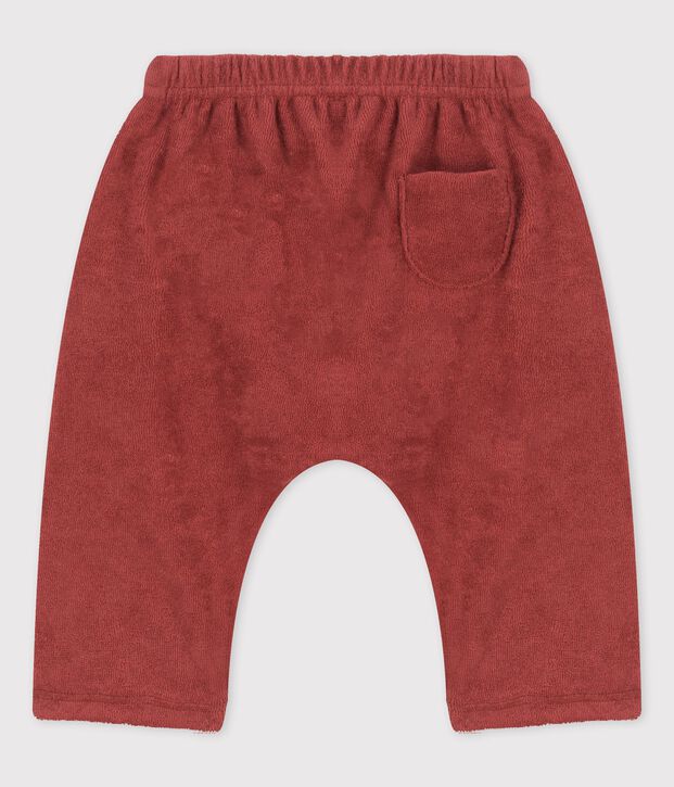 Pantalon sarouel en bouclette &eacute;ponge b&eacute;b&eacute; marron