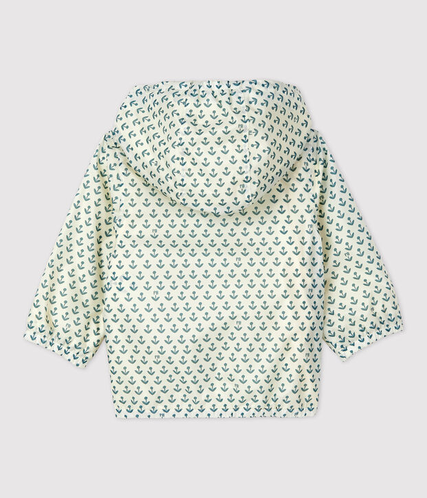 Coupe vent en polyester recycl&eacute; b&eacute;b&eacute; &eacute;cru/vert