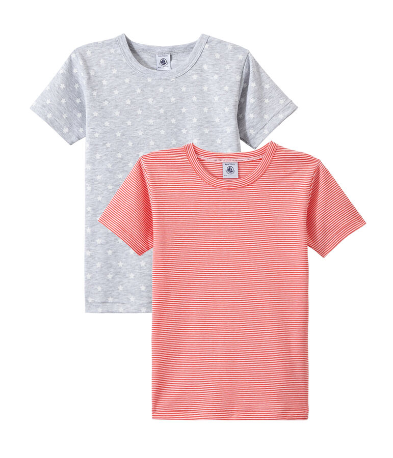 Lot de 2 t-shirts gar&ccedil;on manches courtes blanc LOT