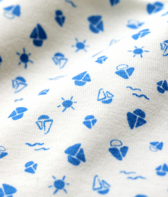 Bavoir bébé en coton biologique blanc MARSHMALLOW/bleu COOL