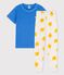 Pyjama manches courtes petit garçon en coton blanc MARSHMALLOW/blanc MULTICO