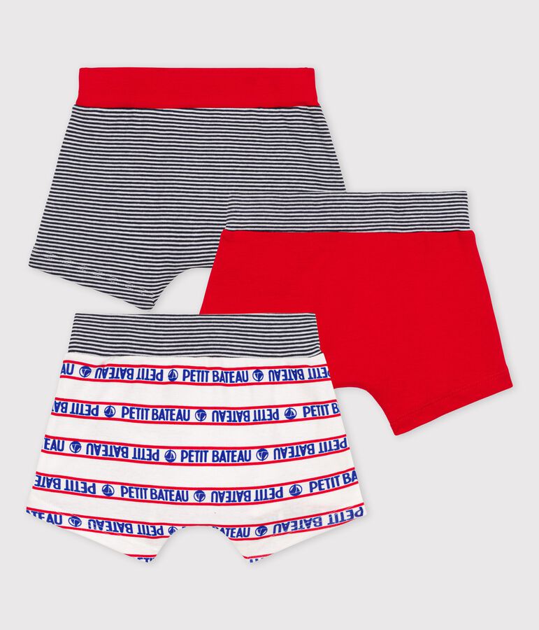 Lot de 3 boxers petit gar&ccedil;on en coton multicouleur