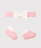 Lot bandeau et chaussons bébé fille en tubique matelassé variante 1