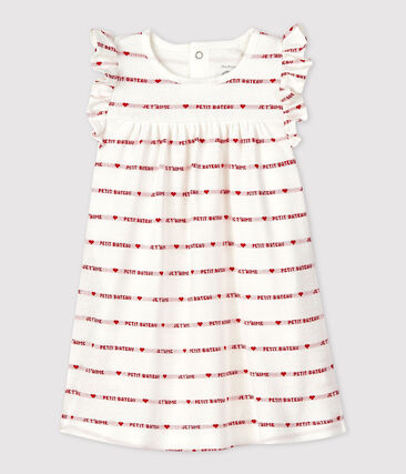 PETIT BATEAU - Robe body jacquard en coton bio bébé
