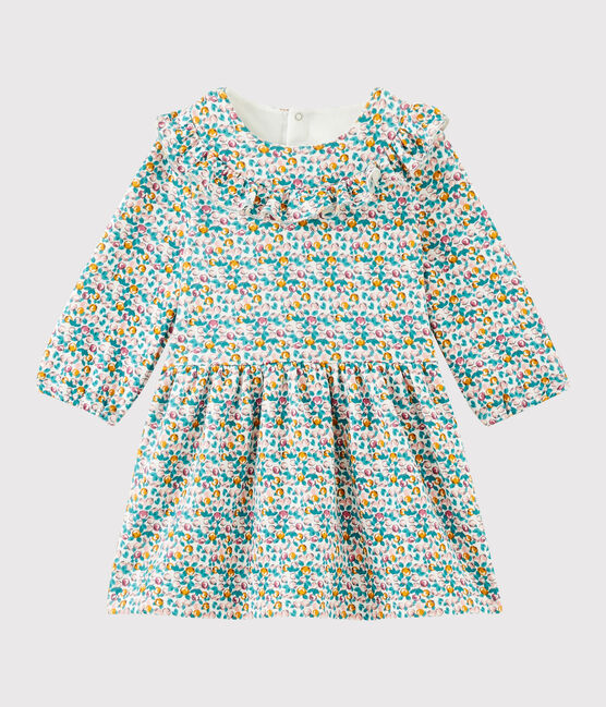 Robe manches longues bébé fille blanc MARSHMALLOW/blanc MULTICO