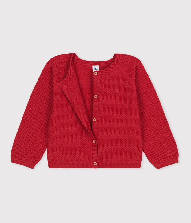 Cardigan en coton enfant fille rouge