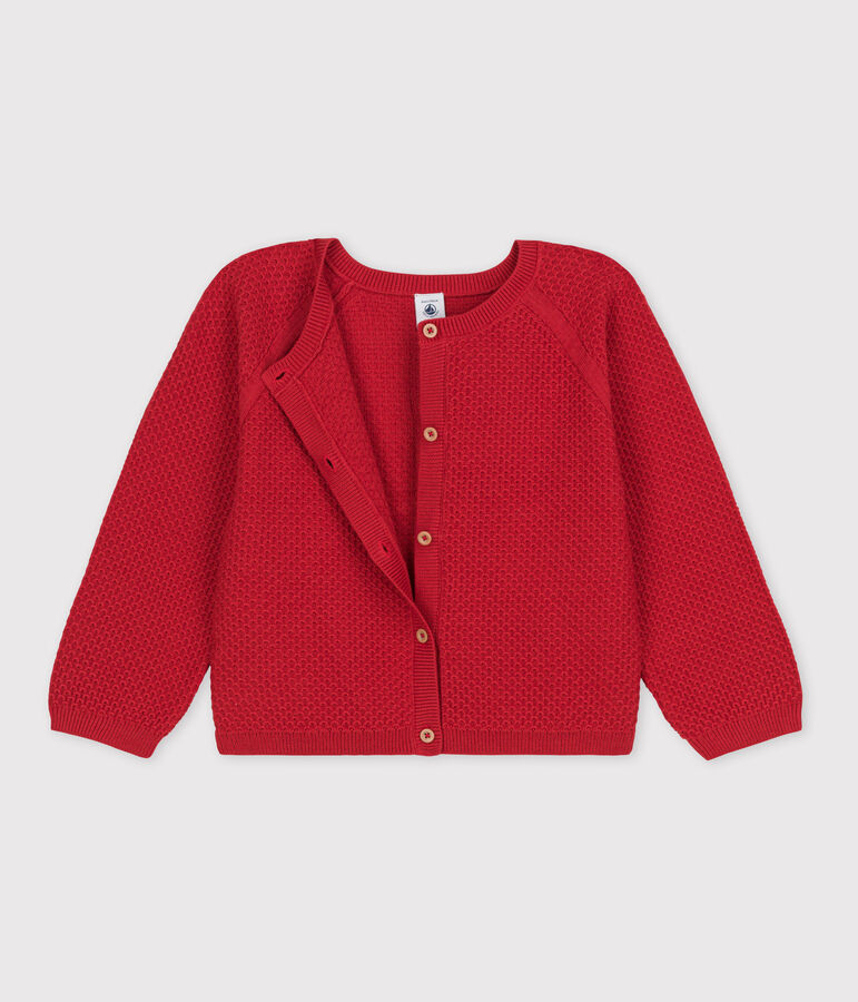 Cardigan en coton enfant fille rouge