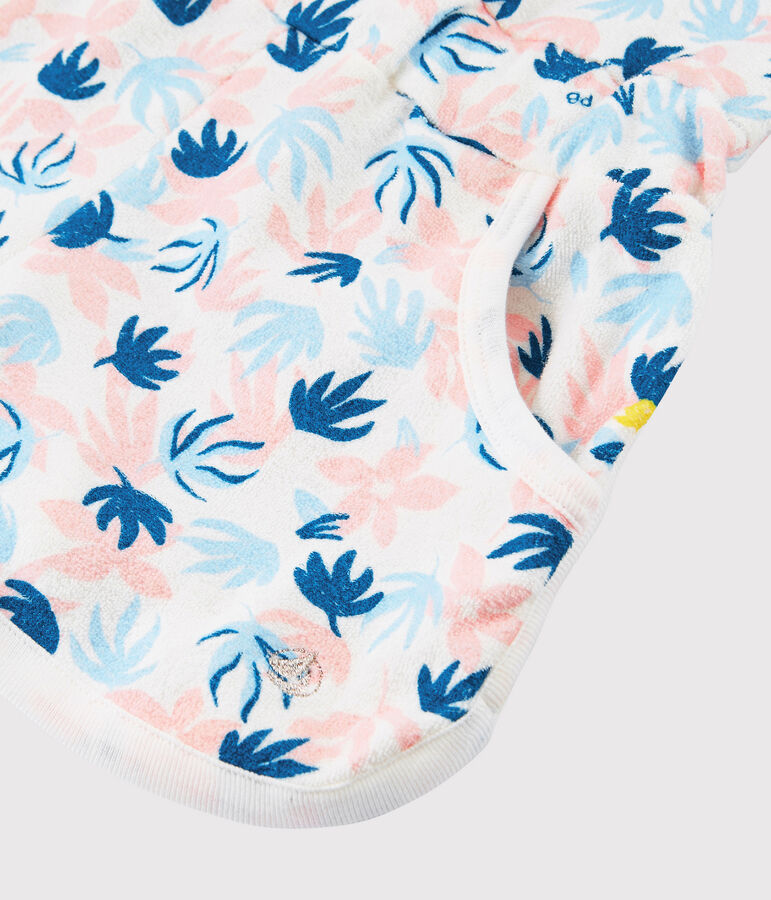 Combishort en bouclette &eacute;ponge enfant fille blanc MARSHMALLOW/blanc MULTICO