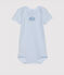 Body bébé garçon manches courtes à milleraies bleu FRAICHEUR/blanc ECUME