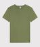 Tee-shirt femme en coton manches courtes uni vert OLIVINE