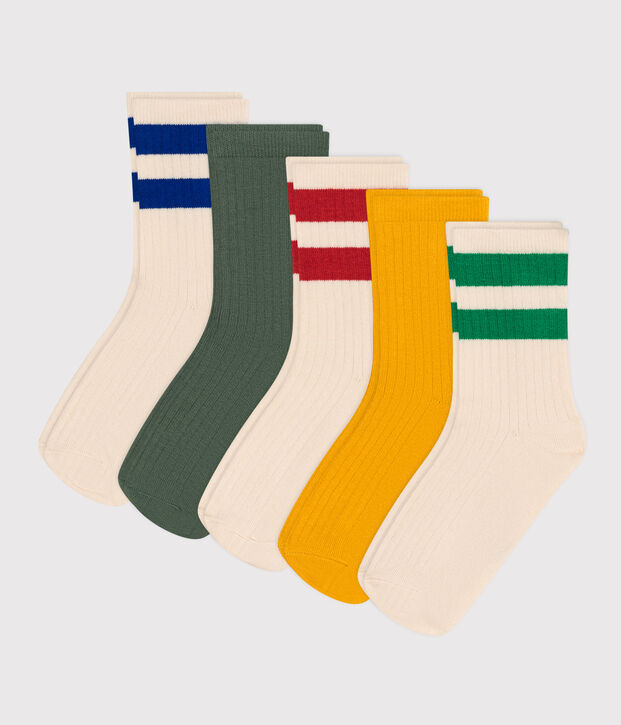 5 paires de chaussettes en coton sport enfant multicouleur