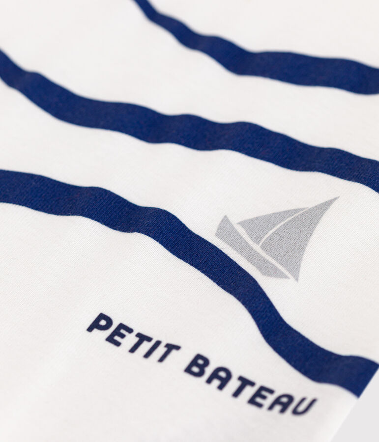 Tee-shirt manches courtes en coton enfant blanc ECUME