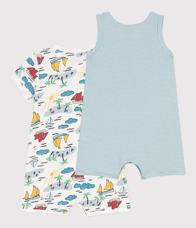 Lot de 2 combinaisons courtes explorateurs en coton b&eacute;b&eacute; variante 1