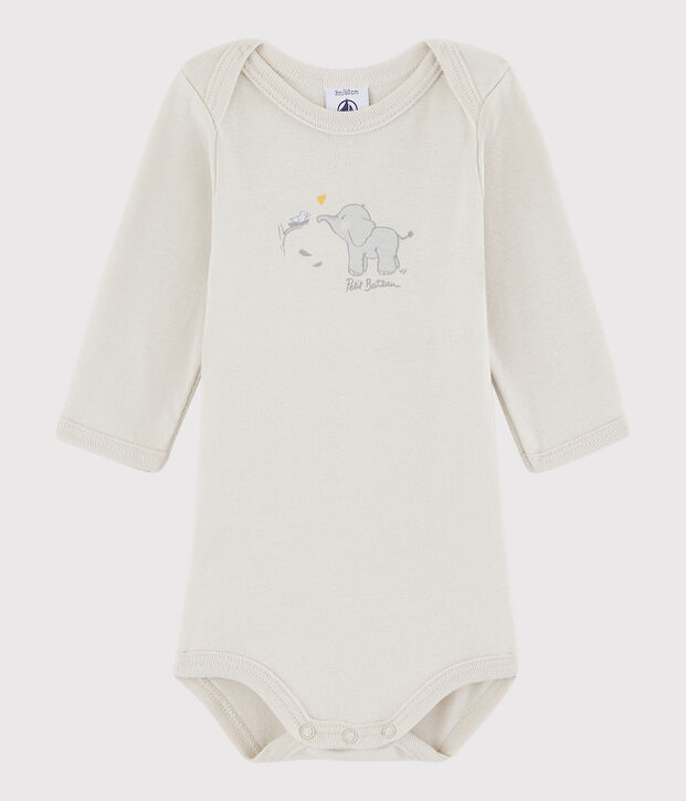 Body manches longues b&eacute;b&eacute; fille-gar&ccedil;on beige