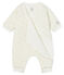 Combinaison longue bébé en côte ouatinée blanc MARSHMALLOW/gris SOURICEAU CN