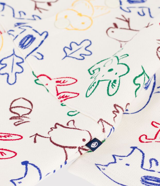 Combinaison longue b&eacute;b&eacute; en coton imprim&eacute; animaux &eacute;cru/multicouleur