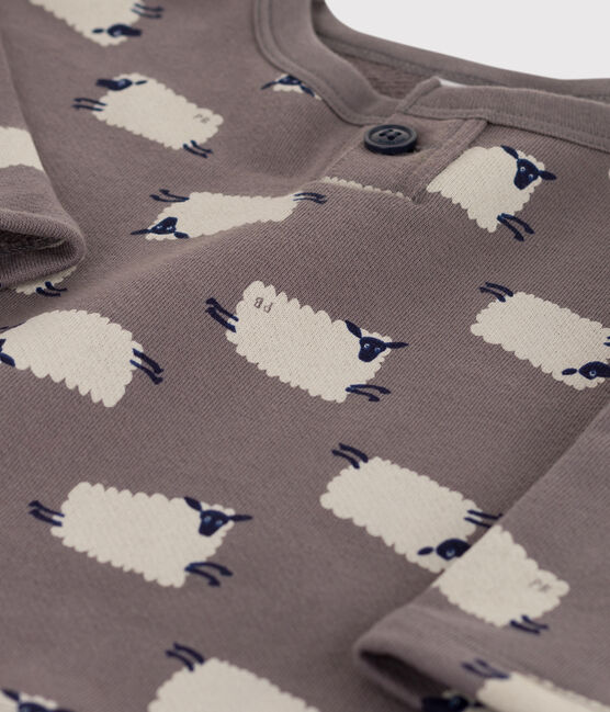 Sweatshirt bébé imprimé moutons en molleton BONGRIS/ MULTICO
