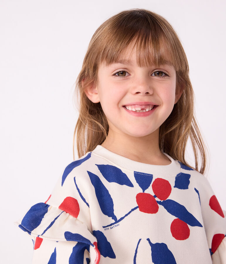 Sweatshirt enfant en coton imprim&eacute; MILK/ MULTICO