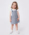 Robe salopette bébé en coton rayée bleu MEDIEVAL/blanc MARSHMALLOW